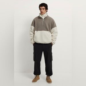 Men’s Colorblock Fleece Pullover Jacket - Medium